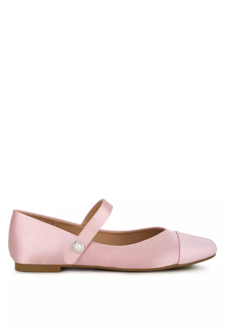 Discount on London Rag  shoes - SKU: Pink Patent Toe Cap Satin Mary Jane