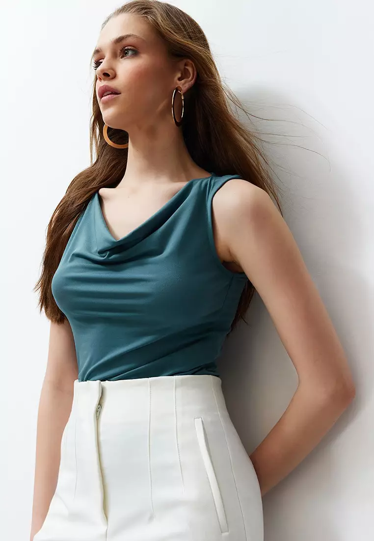 Fitted Cowl Neck Bodysuit