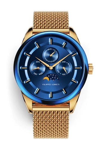 Filippo Loreti blue and gold Filippo Loreti - Venice - Venice blue & gold unisex quartz watch, mesh bracelet, 40mm diameter 0D0DFAC26F430AGS_1