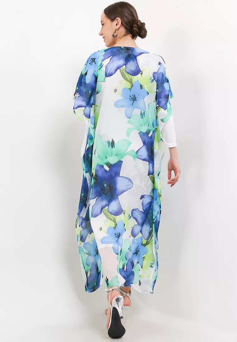 Chanira Festive Rizwana Kaftan-White Multi