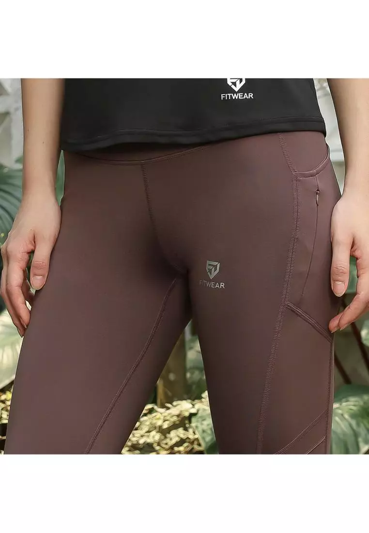 Fitwear - Legging Big Size Olahraga Wanita BELIA BIKER 4 POCKET - BROWNY