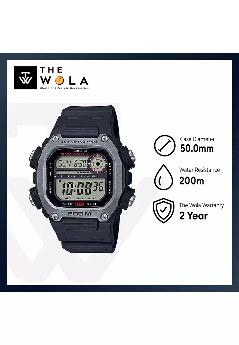Men Digital Watch DW-291H-1AV Black Resin Strap
