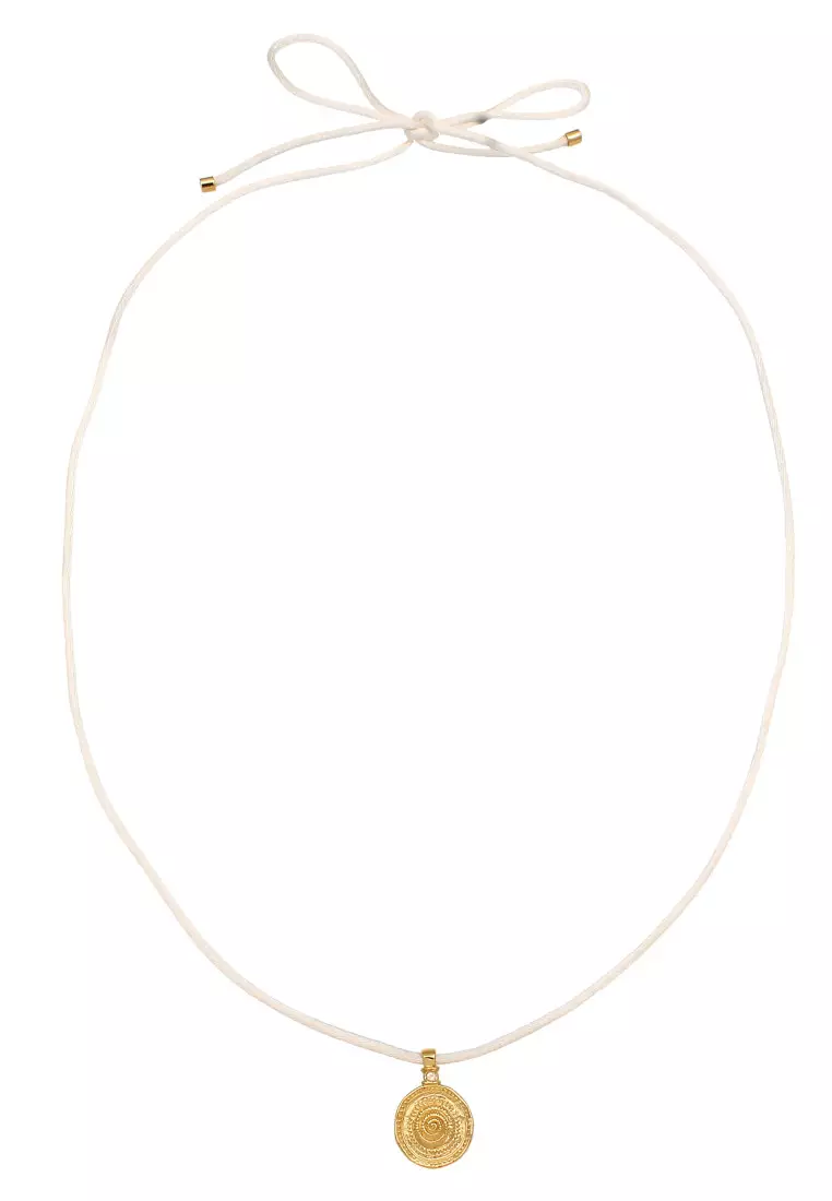 EXCLUSIVE Kalung Perhiasan Perak 925 Wanita Platelet Satin Moonstone Gold Plated