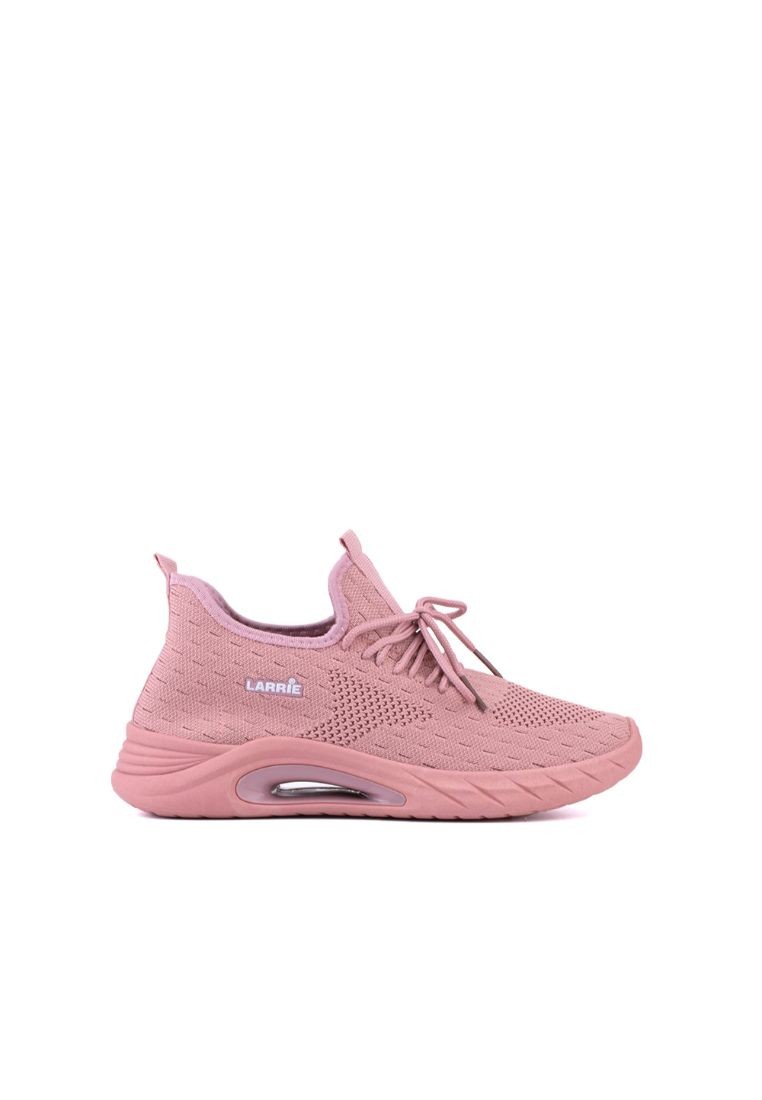 LARRIE Women Pink Lace Up Fit Cushioned Sneakers