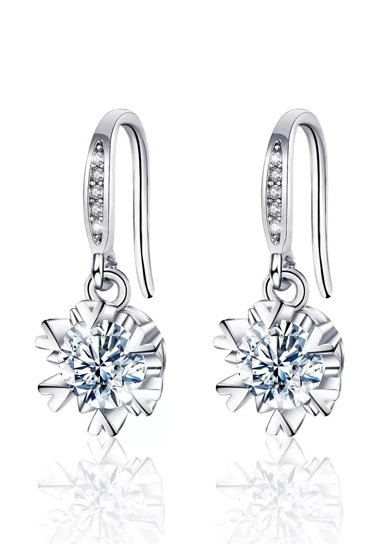 Anting Anting Wanita Berlian Snowflake Style Original Fashion Antingan