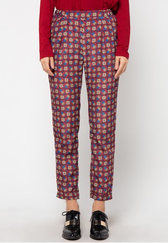 Retro Print Relaxed Pants 006