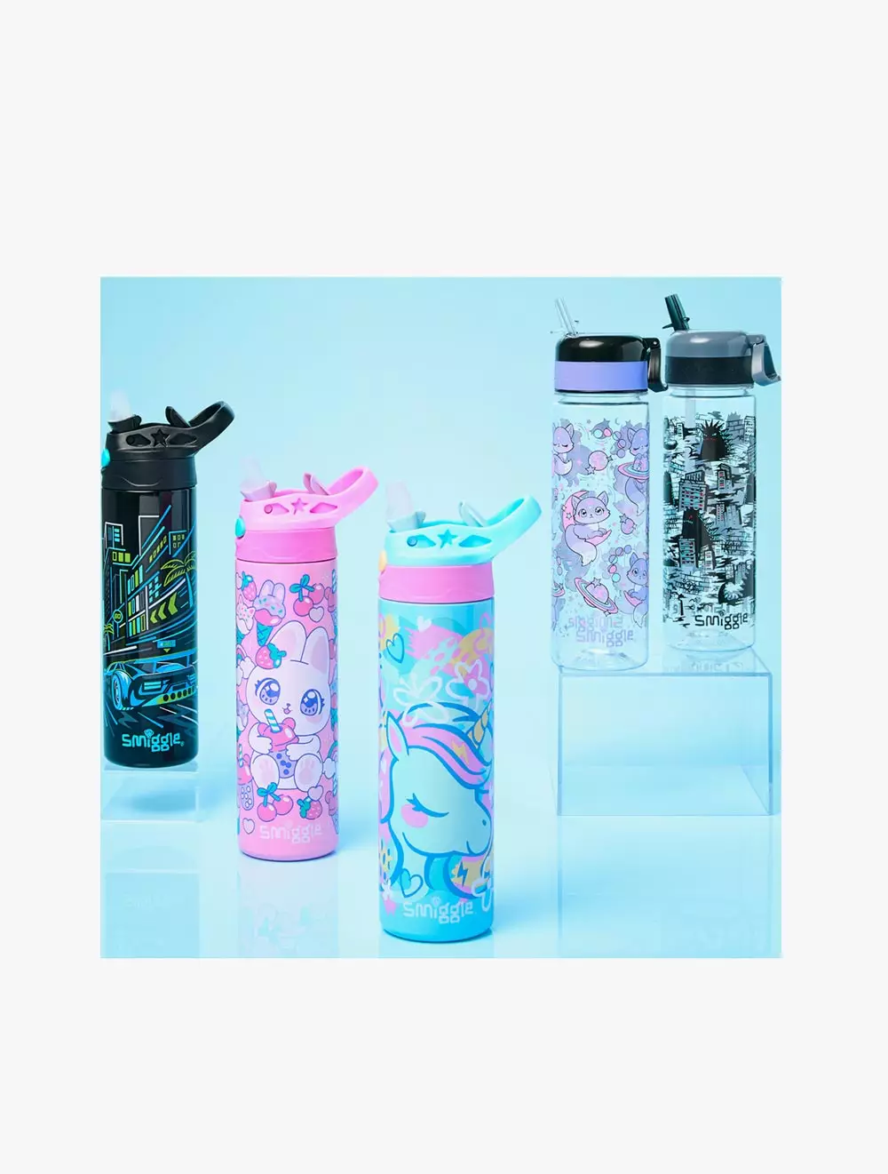 Smiggle Bright Eyes Spritz Insulated Stainless Steel Drink Bottle 500Ml - IGL457589MIN