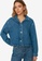 Trendyol blue Crop Denim Shirt FCE59AADEA1523GS_1