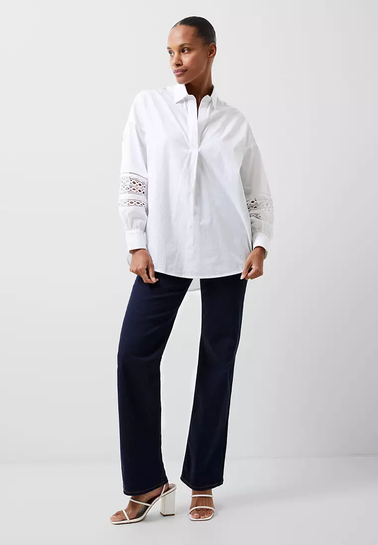 French Connection RHODES EMBROIDERED lS SHIRT 2026 | Buy French Connection  Online