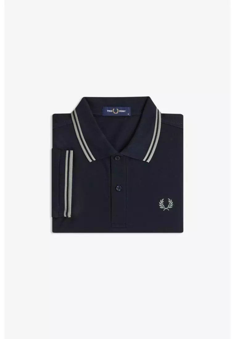 Fred Perry M3600 Twin Tipped Fred Perry Shirt (Navy / Seagrass / Seagrass)