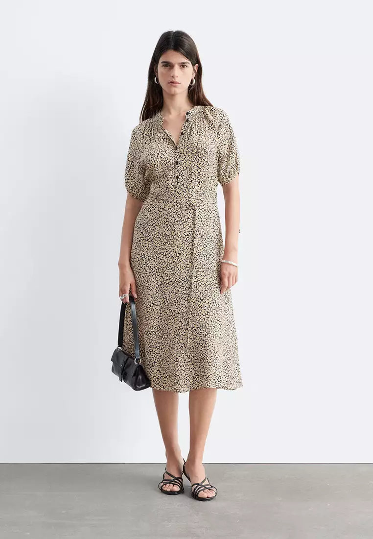Tie-Waist Midi Dress