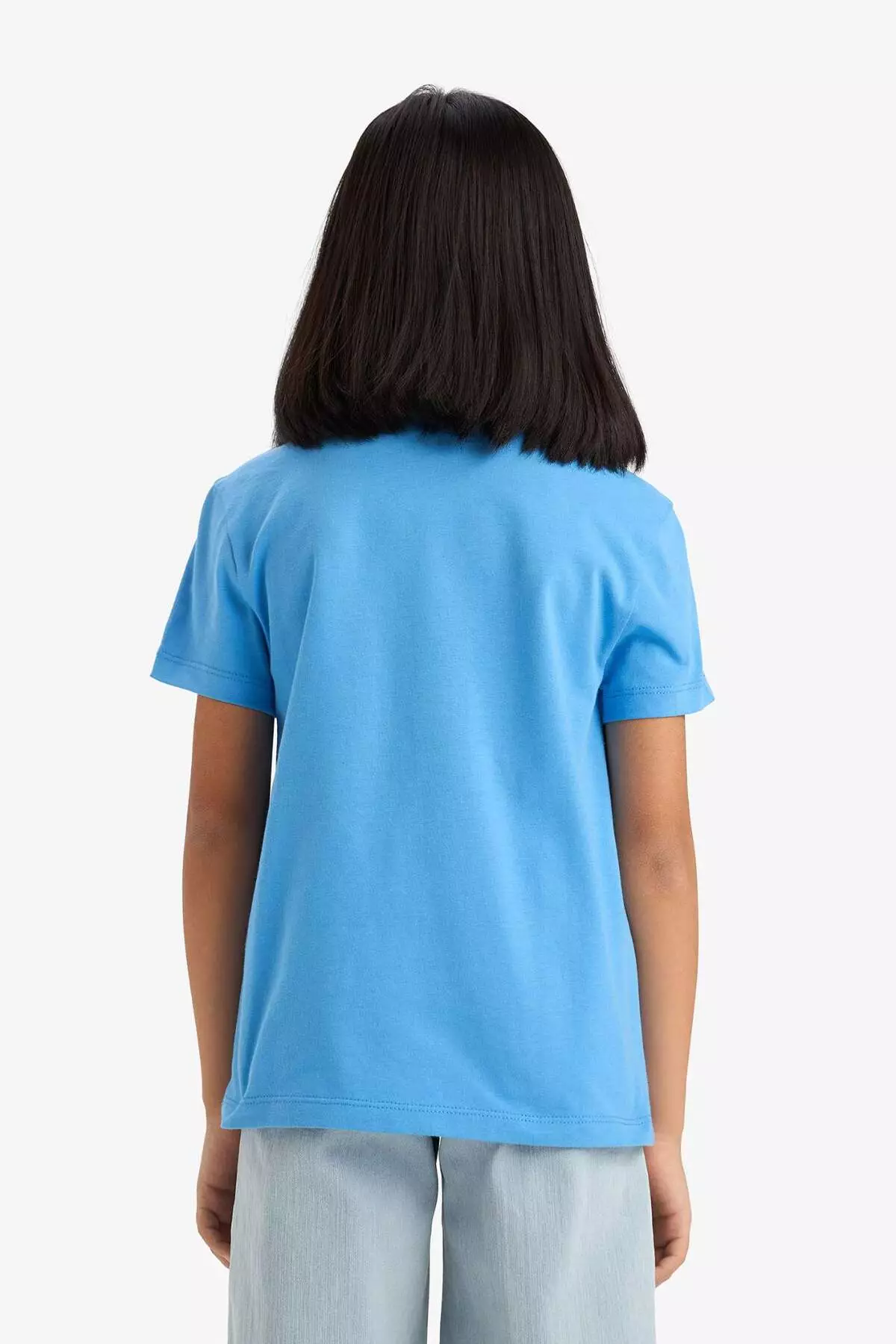 Girl's Crew Neck Anime Printed Short Sleeve T-Shirt E0350A825Sm