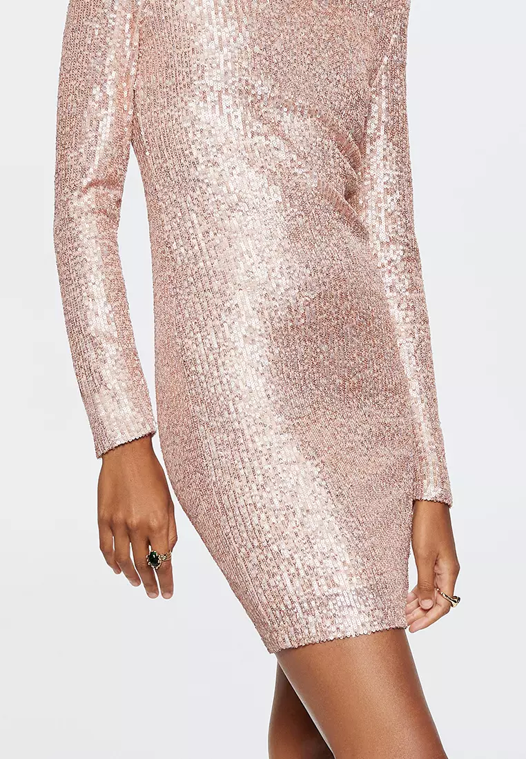 Long Sleeve Sequin Dress