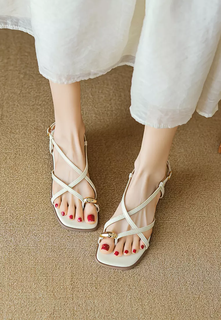 2CM Cross Strap Clip Toe Sandals WW288-3