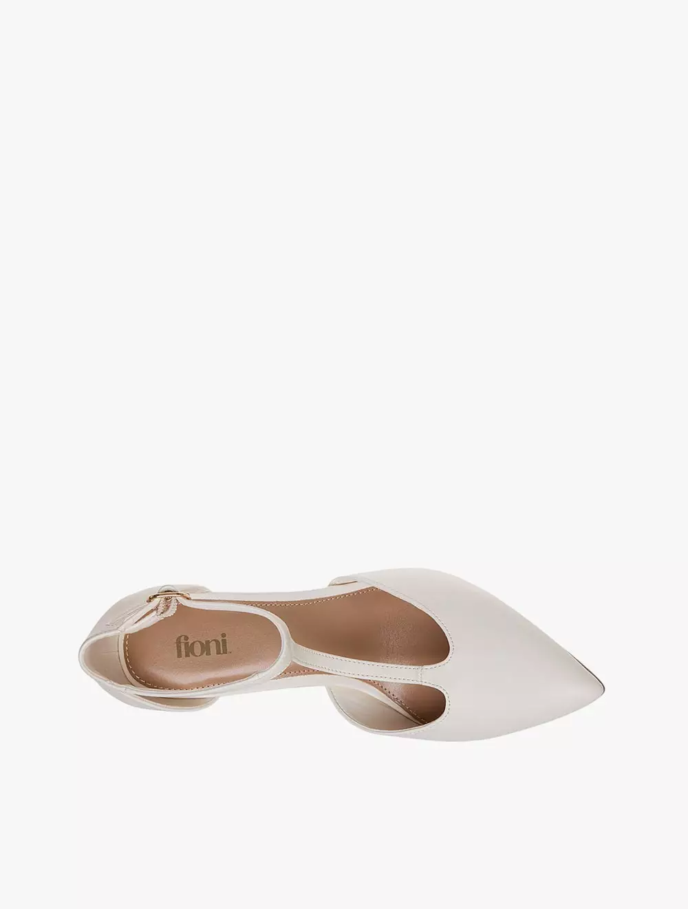 Payless Fioni Women Saxon T-Strap Pumps - Ivory_04