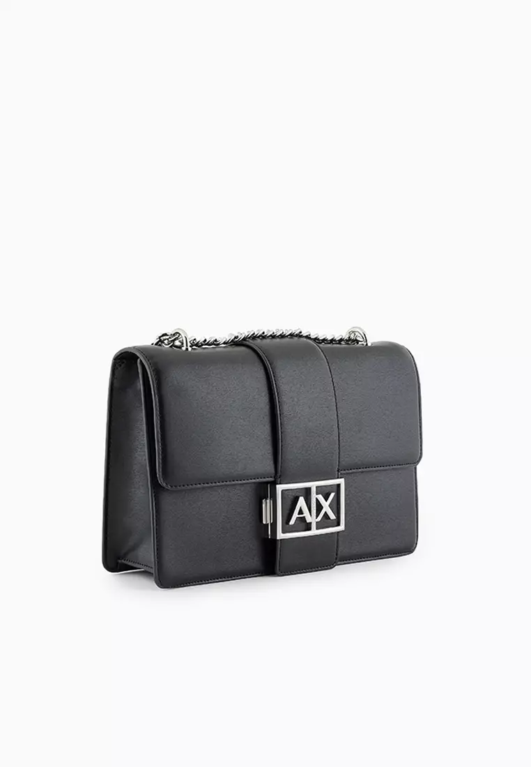 Shoulder Bag with Metal Logo