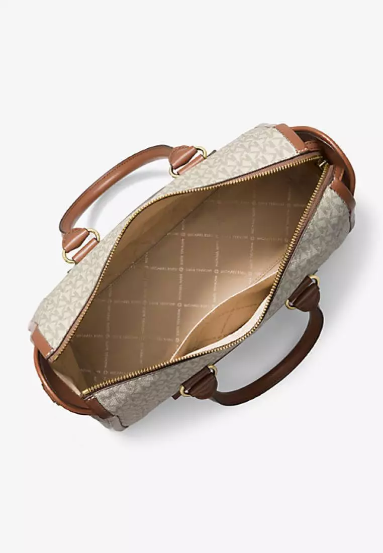 Michael Kors Carine Large Logo Satchel Vanilla