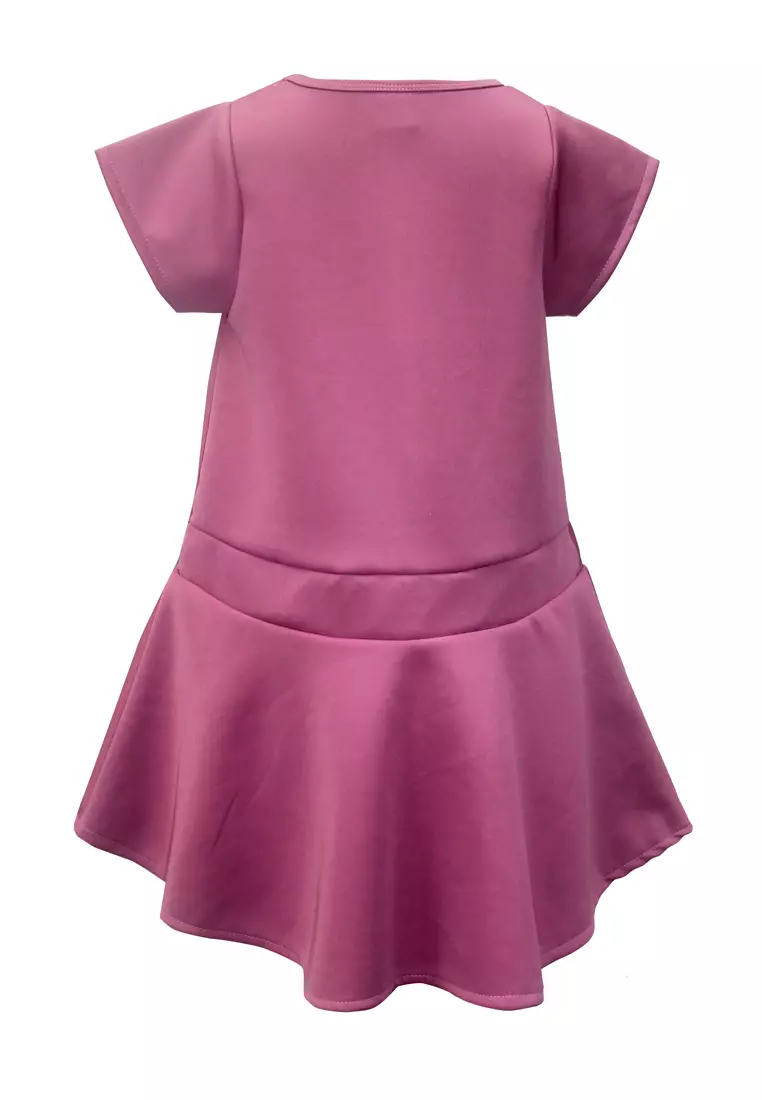 Two Mix Dress Anak Perempuan Kaos Scuba Size 1-8 4195 Ungu