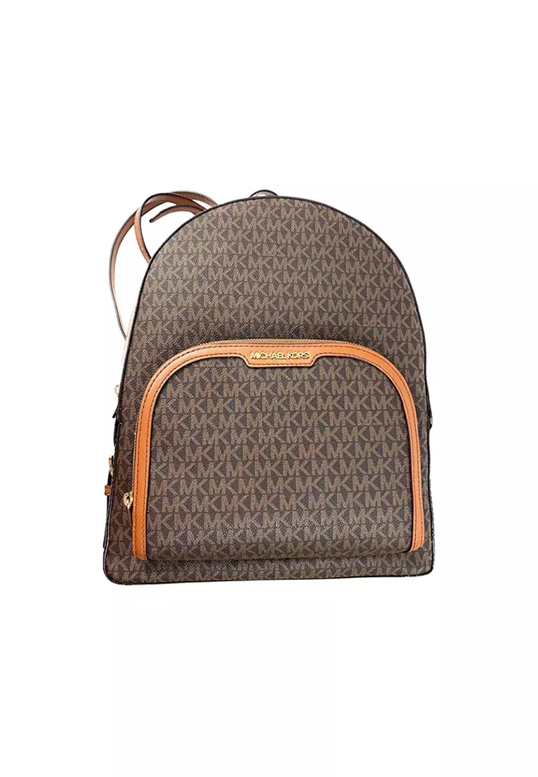 Michael Kors Maisie Xs 2 in 1 Backpack + Pouch Brown Logo Mk Signature