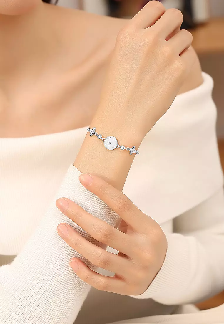 Gelang Wanita Titanium Anti Pudar Korea Fashion Elegan Gelang Cewek Bracelets silver
