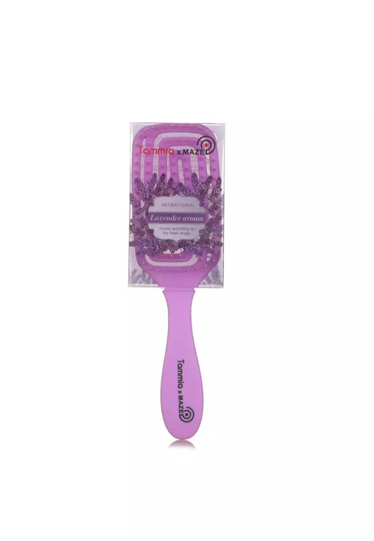 TammiaxMaze WFB-005 S Antibacterial Lavender Scented Purple Paddle Wonder Flex Brush
