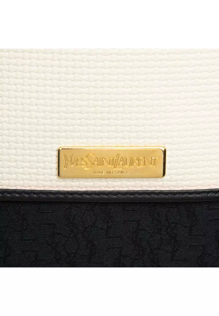 Pre-Loved Saint Laurent Leather Trimmed Canvas Messenger Bag