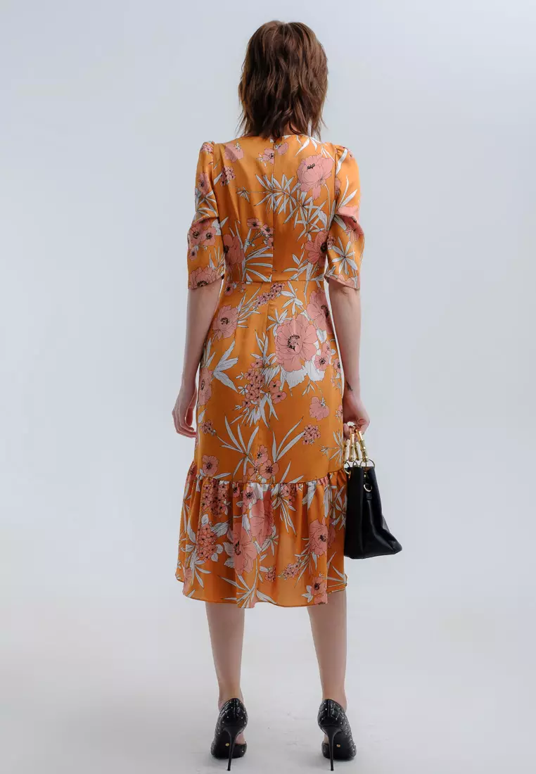 Scent of Summer Midi Silk Dress