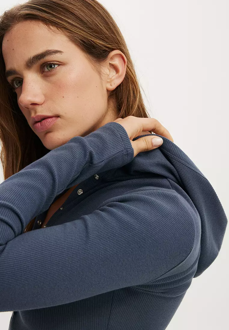 Hooded Blake Henley Long Sleeves Top