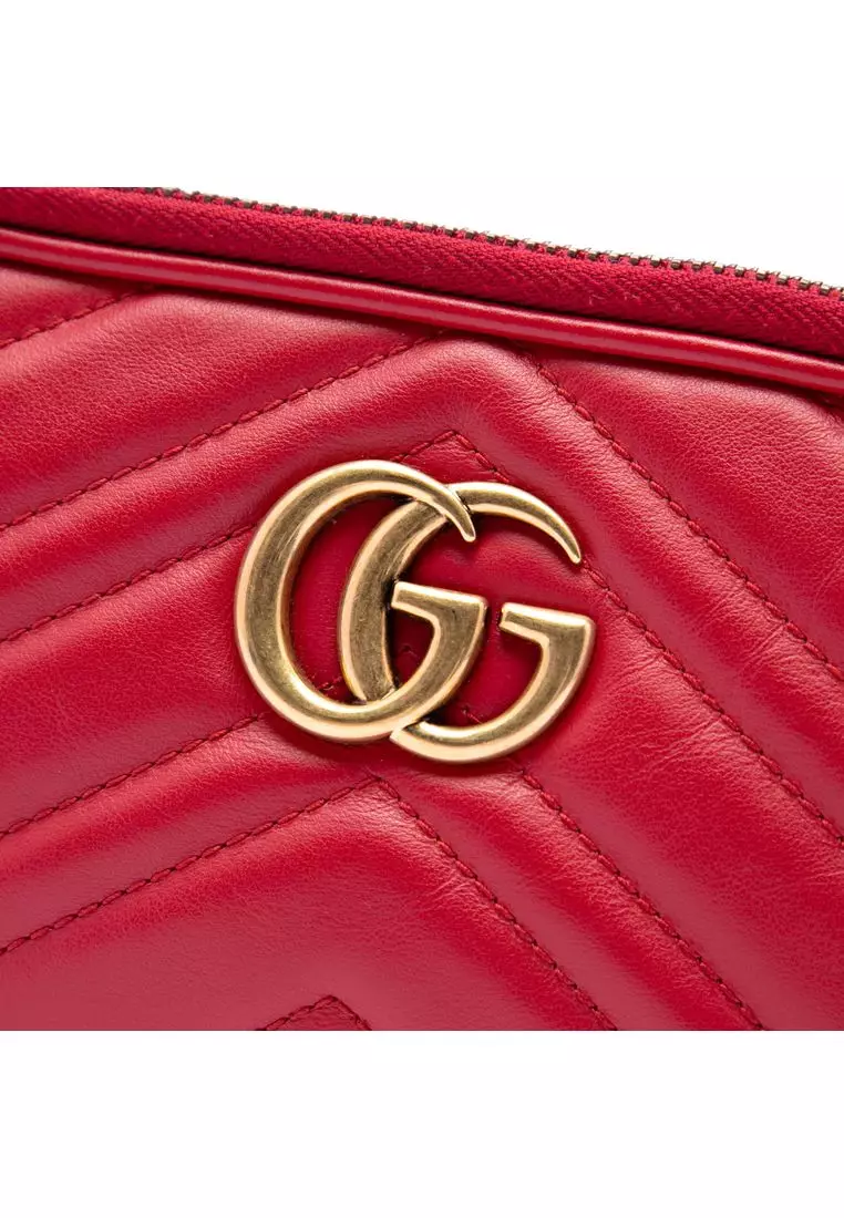 Pre-Loved Gucci Mini Calfskin Gg Marmont Triple Zip Crossbody