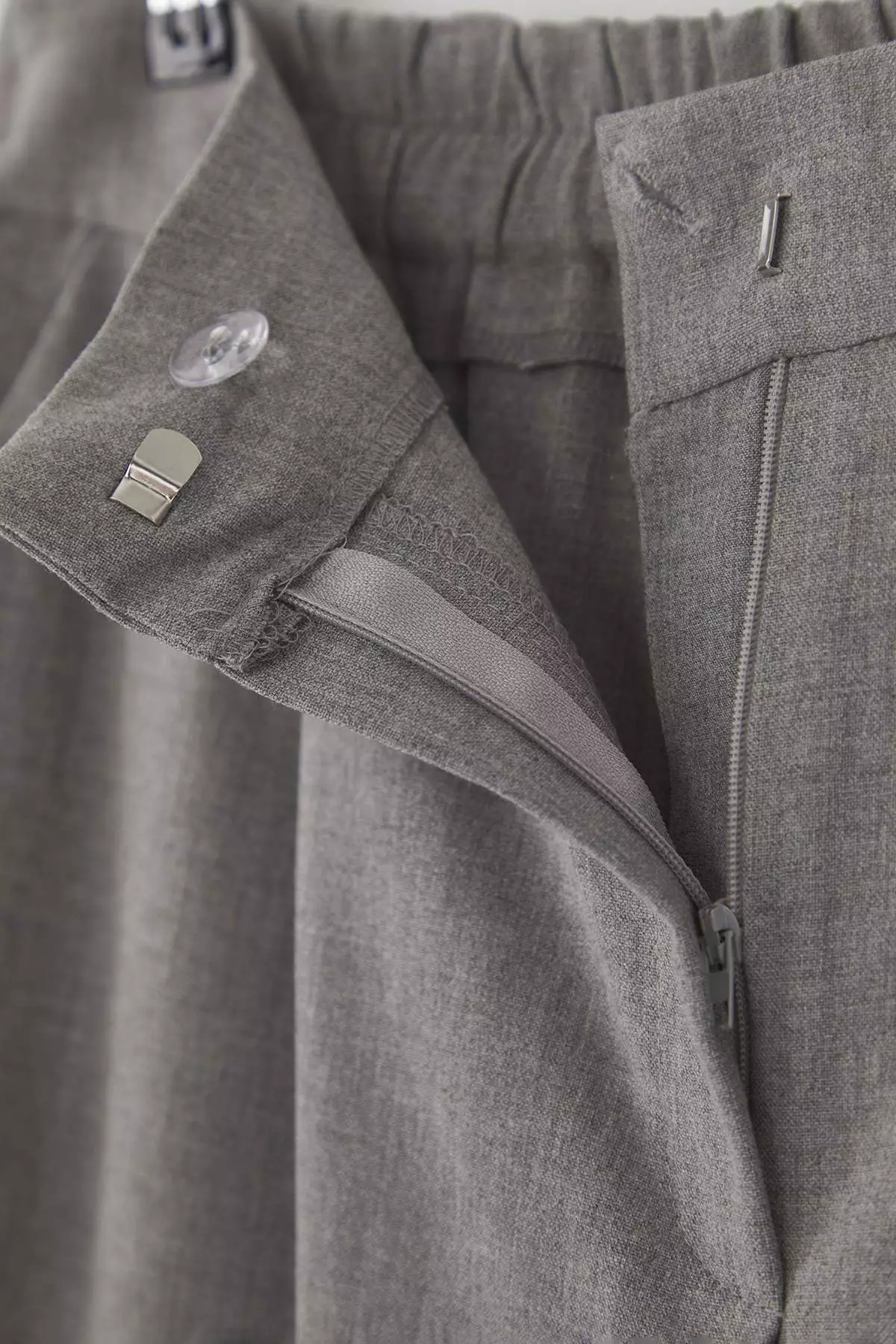 Gray Rubber Waist Woven Premium Fabric Large Size Pants Tbbaw26Ar00012