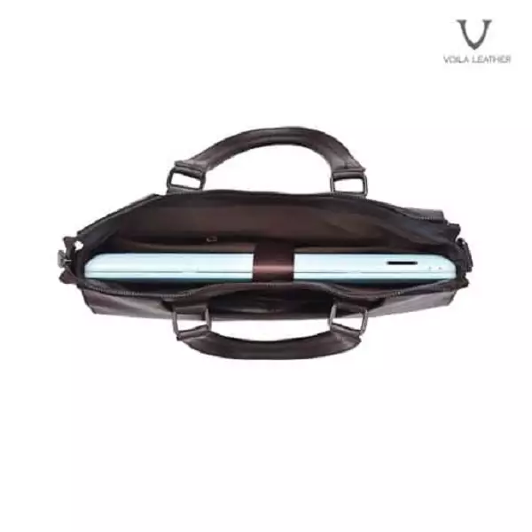 Tas Laptop Kulit Asli Voila Archer Brown