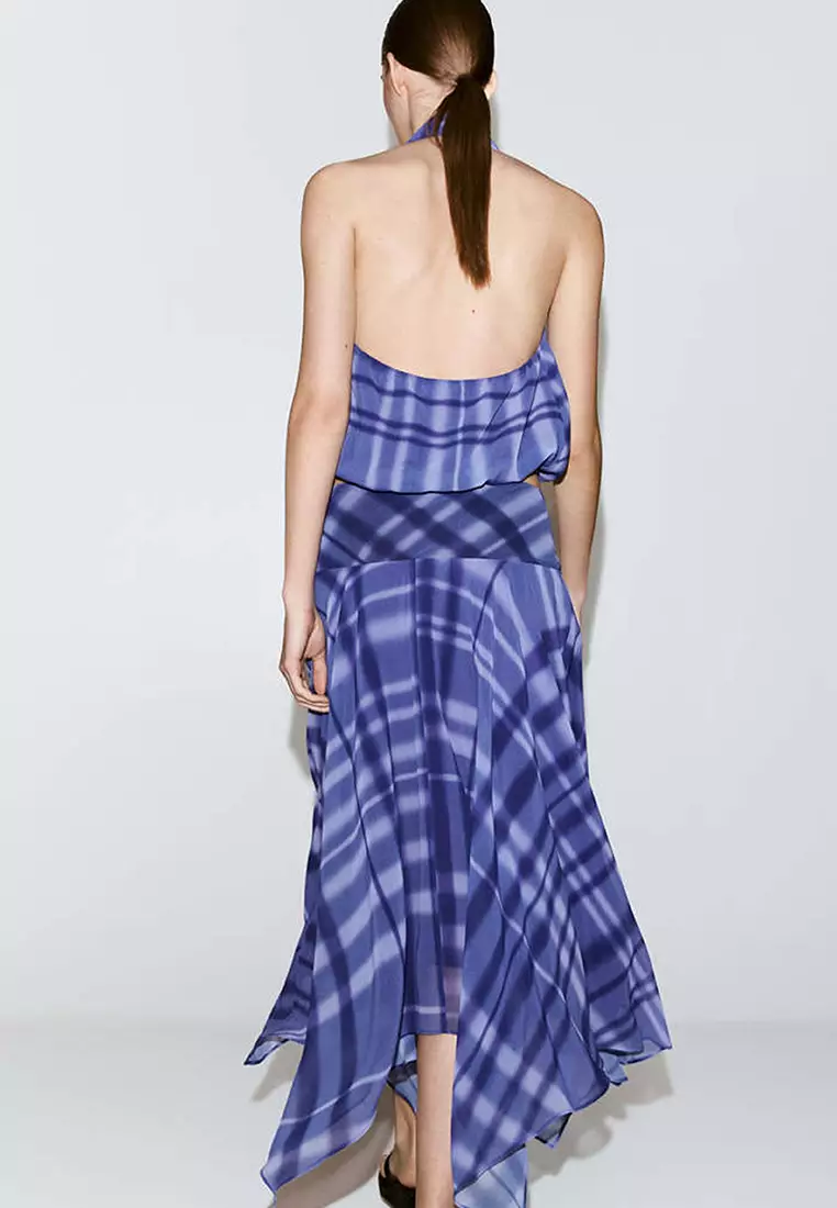 Checked Flared Skirt