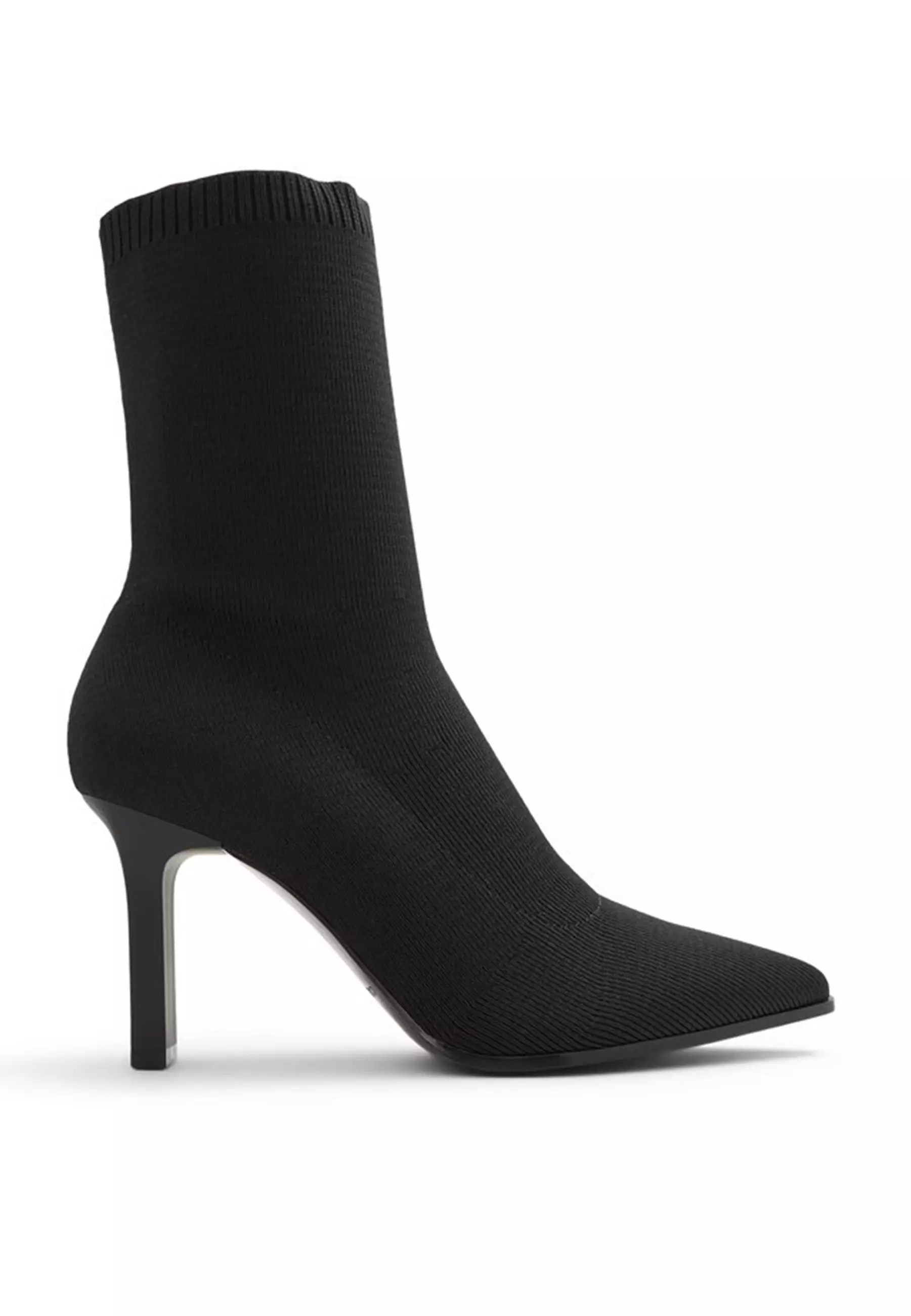 Mango black top sock boots