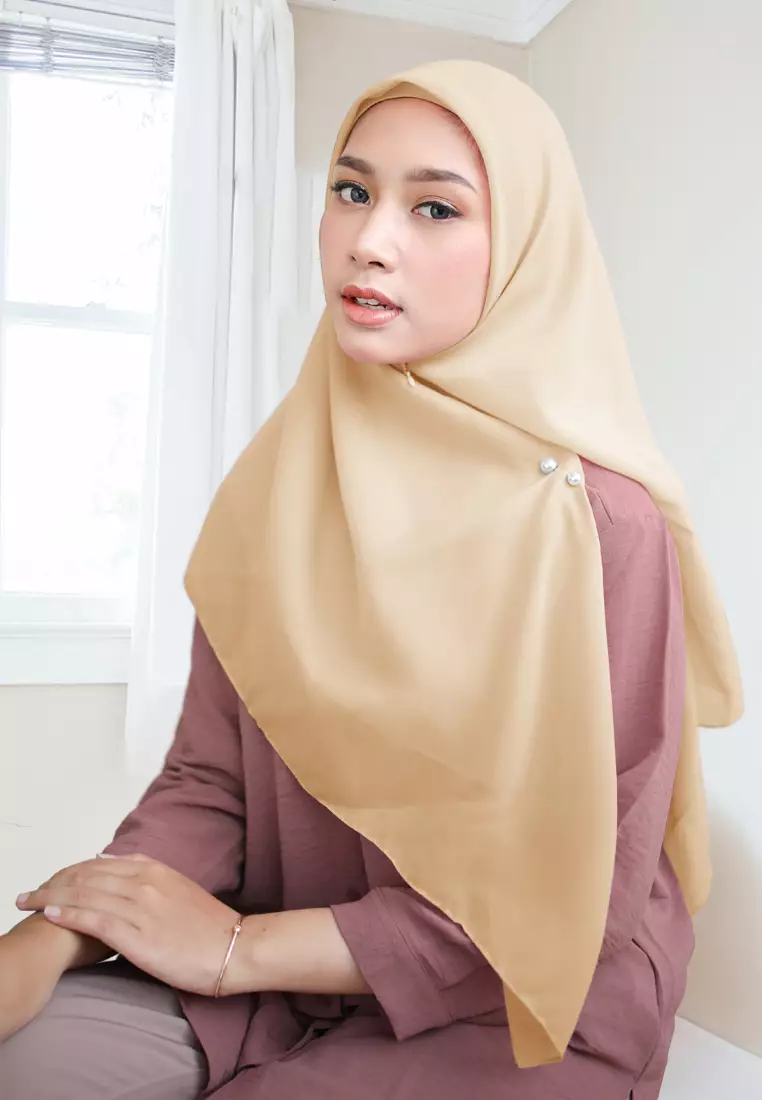 Cotton Bee - Shanara Instan | Hijab Segiempat Resleting - Chamomile