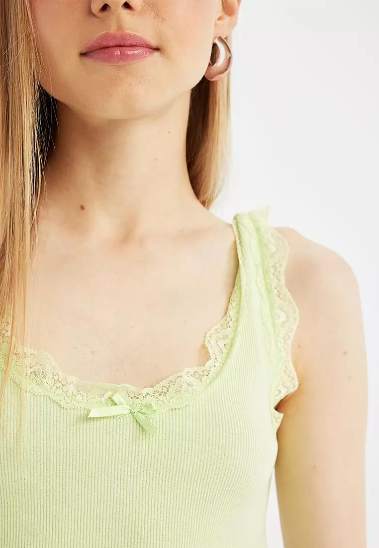 Lace Rib Tank Top