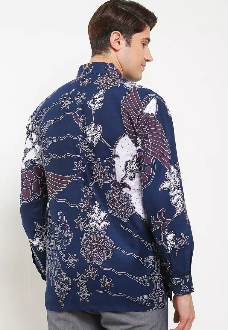 Merpati Kemeja Batik Premium Pria Casual Modern Lengan Panjang