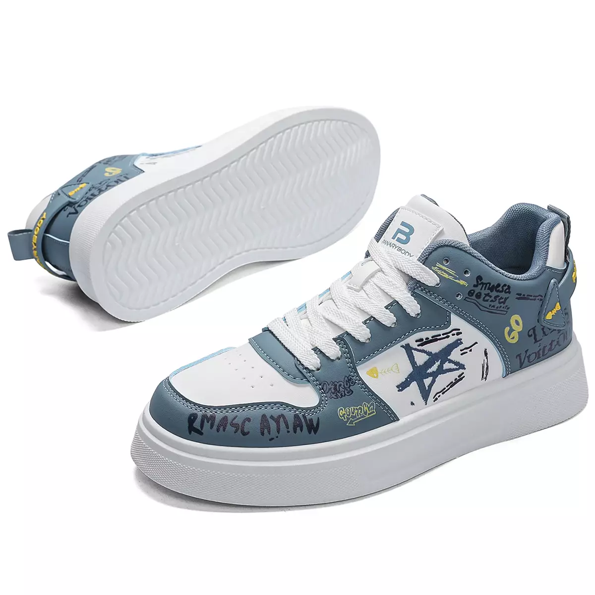 New Arrival Sepatu Casual Pria Model Terbaru Sneakers Cowok Motif Bintang Kekinian QNK801