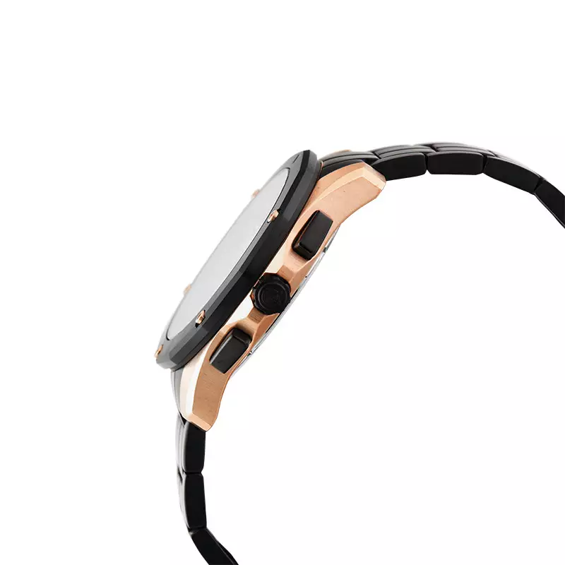 Jam Tangan Pria Alexandre Christie Chronograph AC 6663 MC BBRBA Men Black Dial Black Stainless Steel Strap