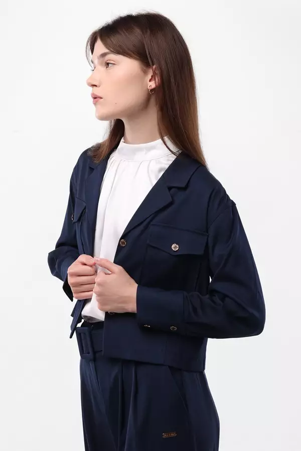 MINIMAL/Emily In Paris - Eliose - Crop Jacket - Blue Warna Blue