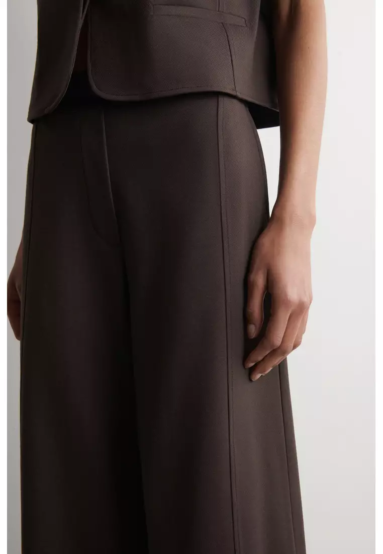 TWILL-JERSEY STRAIGHT-LEG CULOTTES