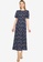 MISSGUIDED navy Flutter Sleeve Ditsy Midi Dress 69A53AAF120644GS_3