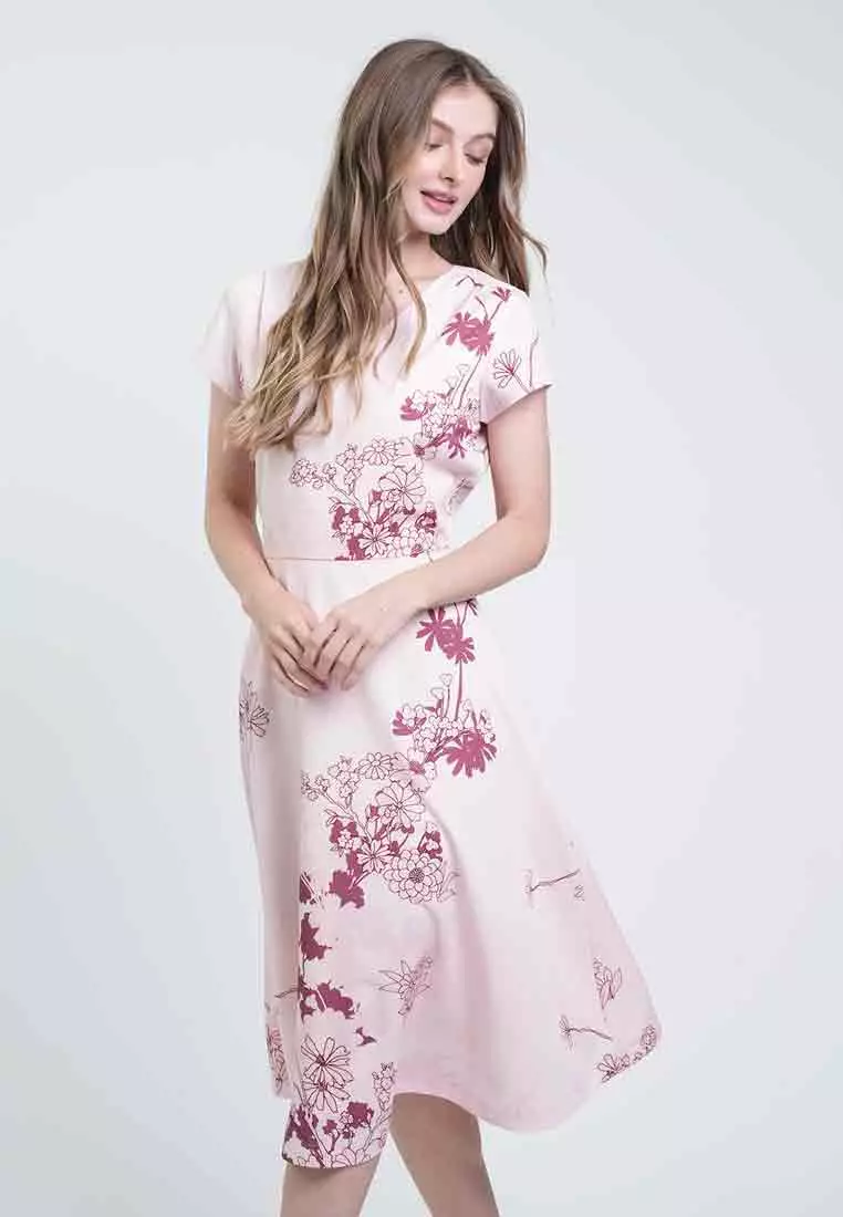 Anya V-Neck Floral A-Line Dress