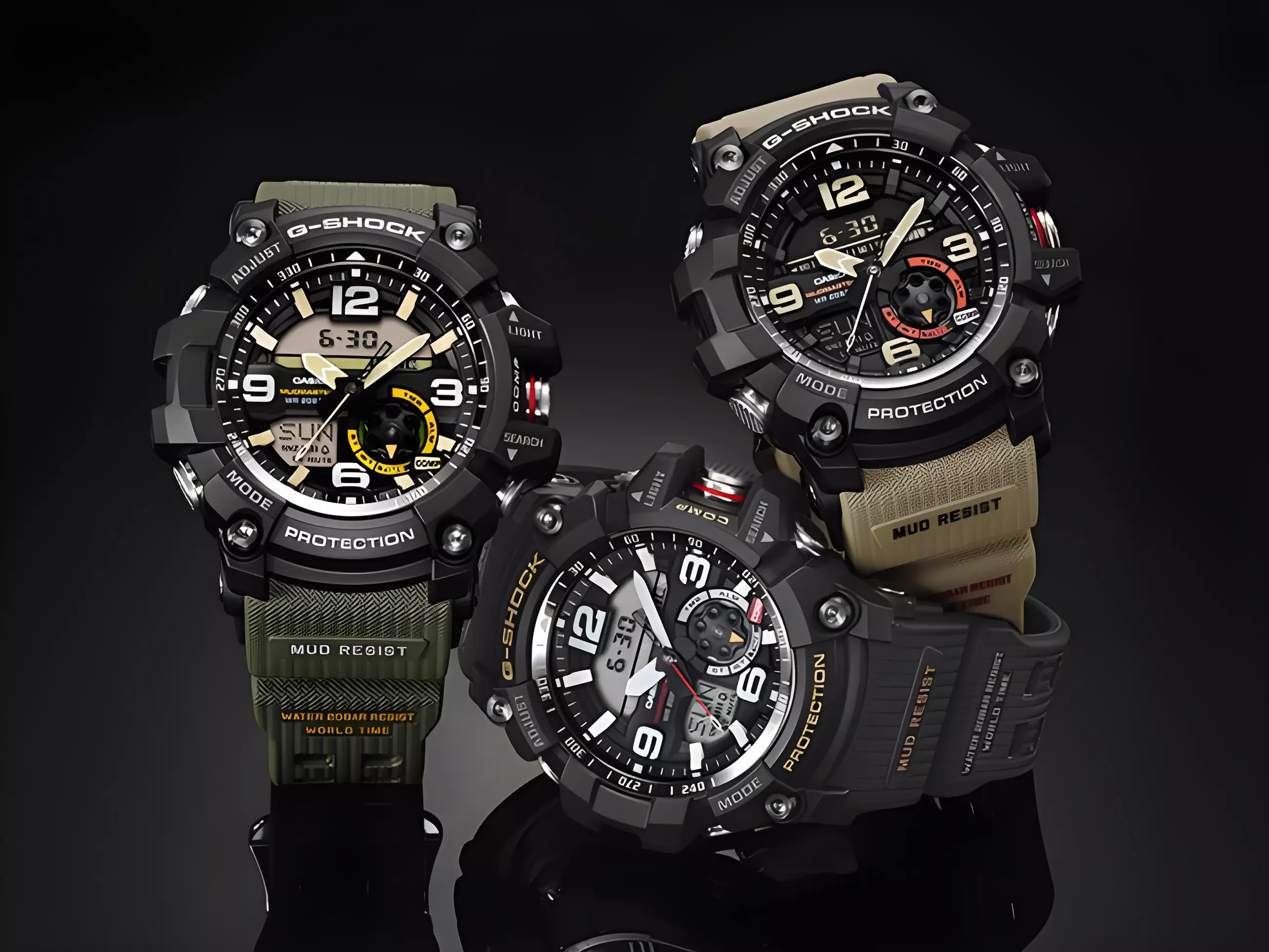 Casio G-Shock MASTER OF G-LAND MUDMASTER - Jam Tangan Analog Digital Pria - GG-1000-1A5 - Black Resin Case - Brown Resin Band