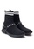 Shu Talk black Amaztep Studs Striped Ankle Sock Boots C5598SH1643A15GS_6