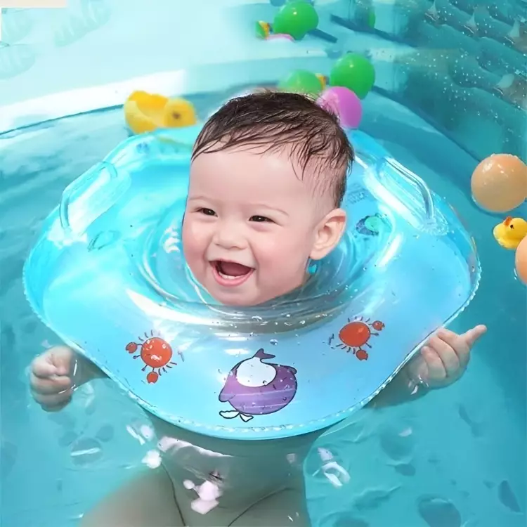 Wakakids Pelampung Leher Bayi Ban Renang Bayi Adjustbale Neck Ring Motif Venrc Hijau