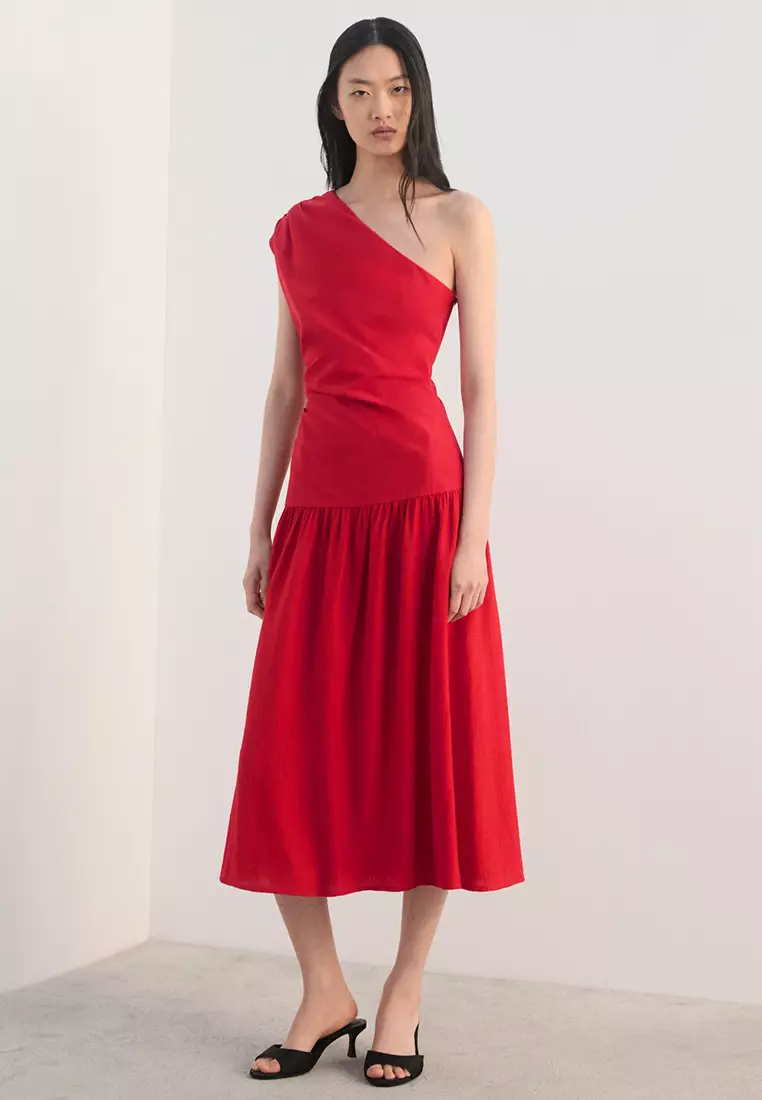 mango asymmetrical dress Pleated 2026 | Buy Mango Online Size:US 16W it ensures comfort and B2B Prom Dress Vintage 90s