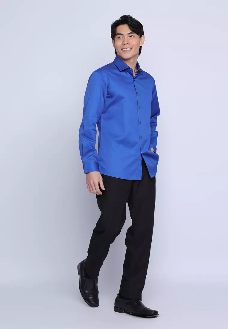 Plain Slim Fit Long Sleeve Shirt