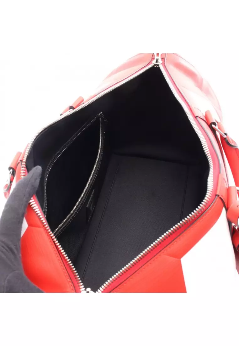 Pre-Loved Louis Vuitton Keepall Bandouliere 50 Epi Boston bag in red and white leather. Officially licensed for the 2018 FIFA World Cup. 2-way.