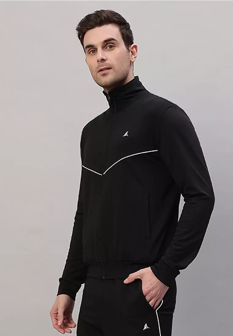 Men's Black Training Designer Track Jacket