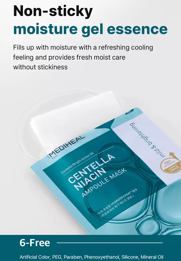 Centella Niacin Ampoule Mask Pack, 5 sheets x 25ml), Mild & Brightening